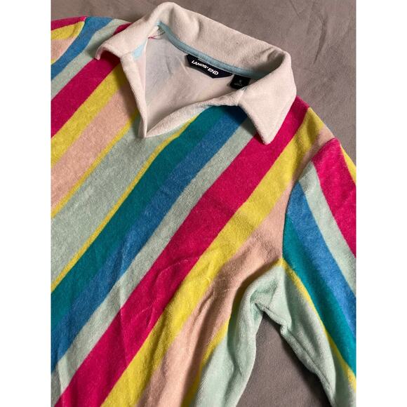 Lands' End Chenille Beach Ball Print Swim /Casual Top SZ Small - Picture 2 of 7